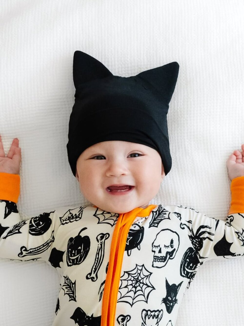 Little Sleepies Black Infant Beanie with Cat Ears New in Bag